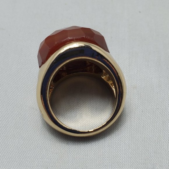 ALI KHAN red agate gold ring with gift box - Picture 3 of 5